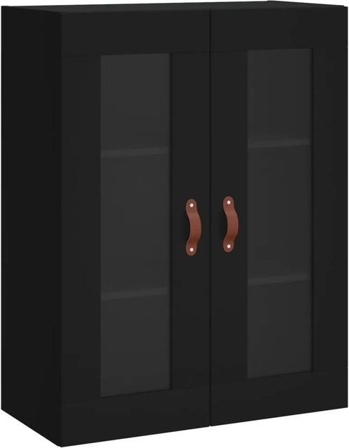 vidaXL Wandschrank Schwarz mit Glastüren, B/T/H: 69,5 x 34 x 90 cm - Bild 1