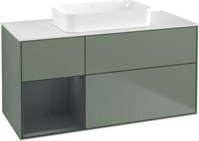 V&B Waschtischunterschrank Finion mit Wandbeleuchtung, Farbe: Weiß lackiert, B/T/H: 120 x 60 cm - Bild 1