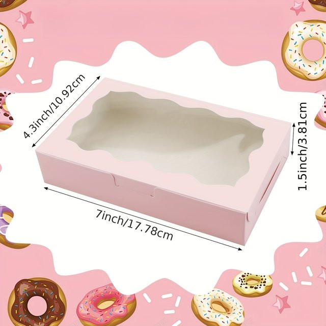 Faltbare Bäckerei-Verpackungsbox aus Papier in Pink als Geschenkbox für Anlässe wie Weihnachten, Hochzeiten oder Muttertag - Bild 1