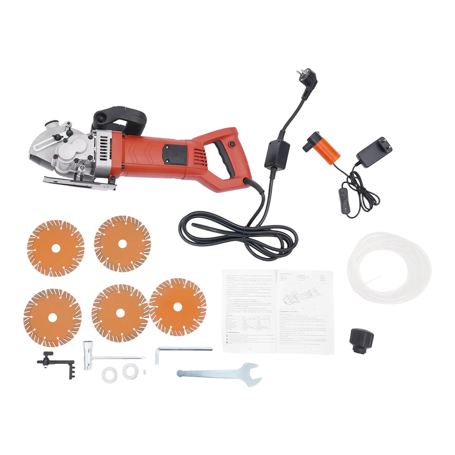 Elektrische Wandnutenfräsmaschine TOOL1SHOoo, 2700W Schlitzfräsmaschine mit 6200 U/min, staubfreier Beton-Nutenfräser in Schwarz-Rot - Bild 2