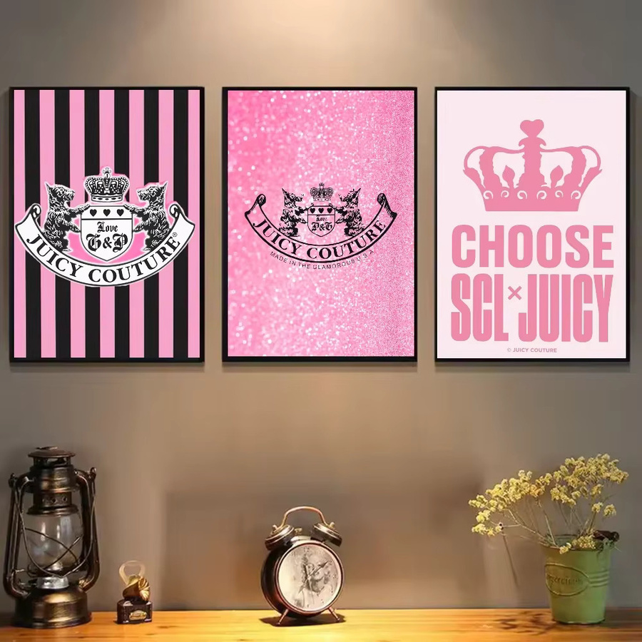 Modernes Leinwandgemälde von Potdemiel in Pink mit gestreiftem Design als ästhetische Wandkunst für dein Zuhause - Bild 3