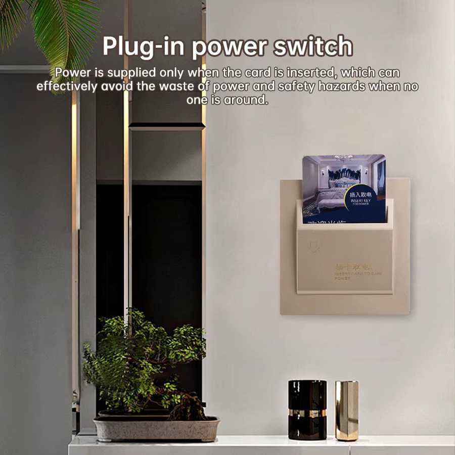 Hotel-Keycard-Netzschalter Typ 86 in Weiß für stromsparende Energiesysteme, AC 180-250V, 40 A - Bild 2