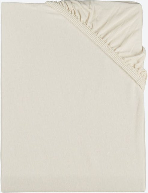 Jersey-Spannbetttuch CLASSIC aus Baumwolle in Beige, B/T: 100 x 200 cm - Bild 1