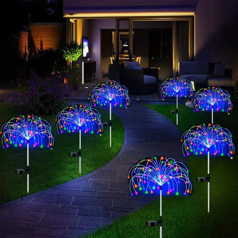 OKAL RED EAST Solar-Feuerwerkslichter mit 400 RGB LEDs in Multicolour für die Außenbeleuchtung bei Weihnachten, Halloween, Partys und Hochzeiten - Bild 3