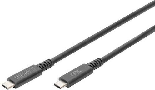 Digitus USB4 USB-C auf USB-C Kabel, 40Gbit/s, Thunderbolt 3 kompatibel, 100W Power Delivery, 8K DisplayPort Support, Schwarz, Länge: 0,8 m - Bild 1