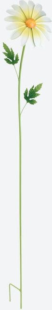 NKD Blumen-Gartenstecker aus Metall in Weiß mit floralem Design, Höhe: 75 cm, Breite: 10 cm - Bild 1