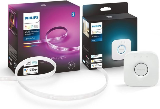 Philips Hue LED-Lightstrip White & Color Ambience Set mit Hue Bridge, RGBW, Multicolour - Bild 1
