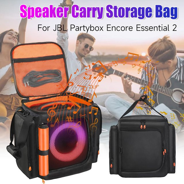 Tragbare Aufbewahrungstasche für JBL Partybox Encore 2 Wireless-Lautsprecher und Zubehör in Schwarz - Bild 1