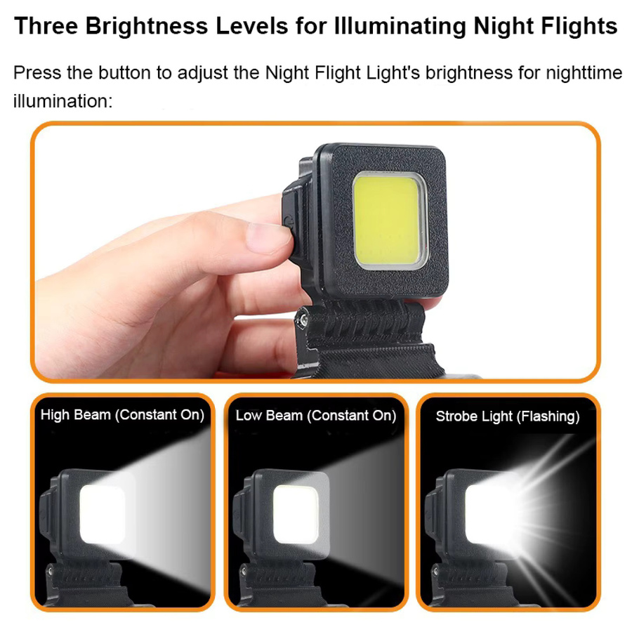 DJI AIR 3S 2-in-1 LED-Navigationslicht und Gimbal-Kameraschutz in Schwarz für Nachtflüge mit 3 Beleuchtungsmodi - Bild 4