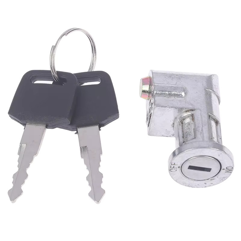 Universelles Mini-Schloss in Silber mit 2 Schlüsseln für Motorrad, Elektrofahrrad und E-Bike, Zylinderdurchmesser: 10 mm - Bild 1