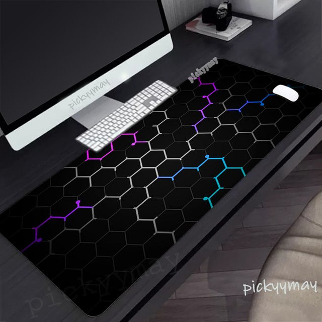 Pickyymay Gaming-Mauspad mit geometrischem Design in Schwarz - Bild 1