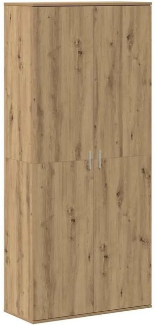 vidaXL Highboard Eiche Handwerklich in Braun mit Schwenktüren und Regalböden, B/T/H: 80 x 35 x 180 cm - Bild 1