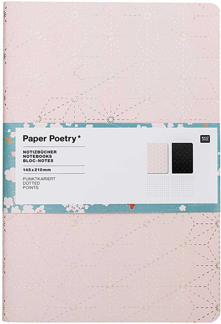Rico Design Paper Poetry Notizbücher Jardin Japonais Softcover A5 punktkariert 2 Stück - Bild 1