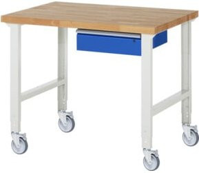 Rau Fahrbare Werkbank 7001A1 höhenverstellbar grau/mehrfarbig B/T/H: 125 x 90 x 95-100 cm - Bild 1