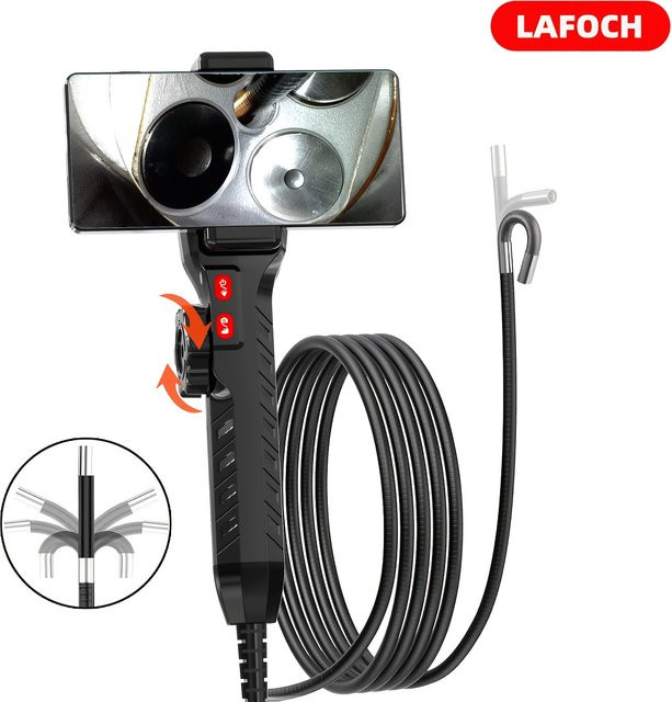 LAFOCH Digitales Endoskop mit Zwei-Wege-Gelenk-Lenkung und CMOS-Kamera für Android und iOS, Schwarz, 3,9mm/6,2mm - Bild 1