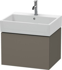 Duravit L-Cube Waschtischunterschrank wandhängend in Grau Matt mit einer Auszug und Scharniertüren, B: 58,4 cm, T: 45,9 cm, H: 39,4 cm - Bild 1