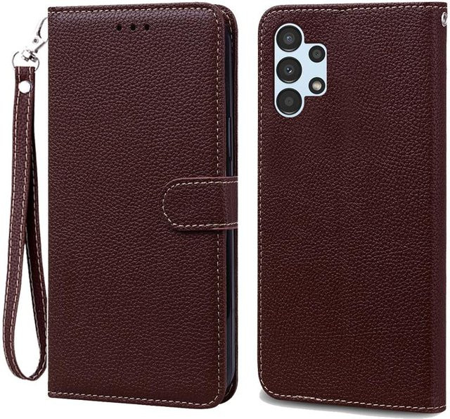 Leder-Handyhülle mit Geldbörsenfunktion für Samsung Galaxy S24 S23 Ultra A55 A35 A15 A05s in Kaffeebraun - Bild 1
