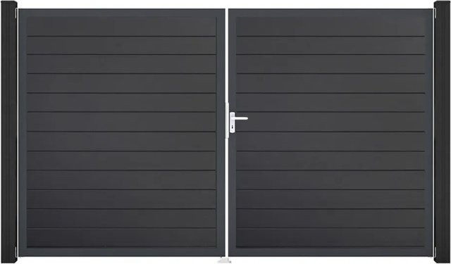 GroJa Tor Basicline 2-flügelig Schmal Anthrazit B/H: 306 x 180 cm DIN Rechts - Bild 1