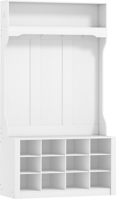 HOMCOM Garderobenständer mit Sitzbank und Schuhregal in Weiß, Höhe: 172,2 cm - Bild 1