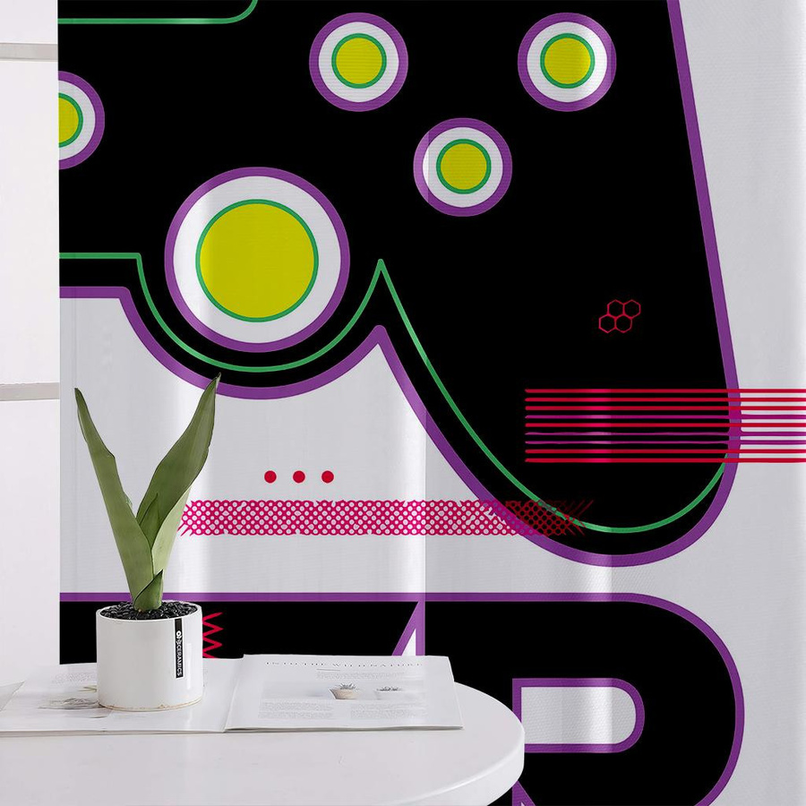 Yiran Furniture Dekorative Gamecontroller Vorhänge für Kinderzimmer und Spielzimmer, 2er-Set, Mehrfarbig, B: 50 cm, H: 130 cm - Bild 1
