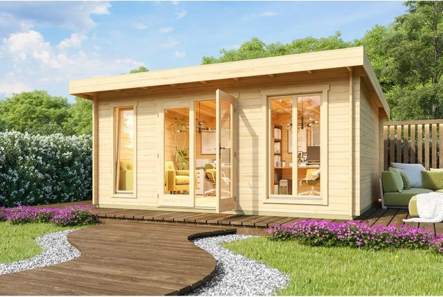 Lasita Maja Gartenhaus Dorset in Natur/Unbehandelt, B/H/T: 540 x 239,4 x 460 cm - Bild 1