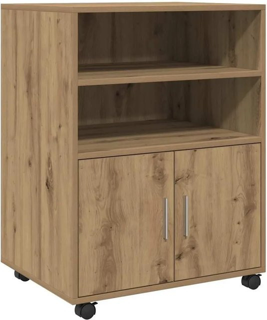 vidaXL Rollschrank Artisan-Eiche mit Rollen, Farbe: Eiche/Braun, B/T/H: 60 x 48 x 81 cm - Bild 1