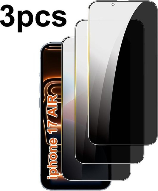 3er-Set basix Sichtschutz-Displayschutzfolie aus gehärtetem Glas für iPhone 17 Pro, 16, 15, 14, 13, 12 Pro Max, Anti-Spy und kratzfest, transparent - Bild 1