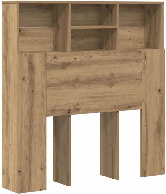 vidaXL Kopfteil mit integriertem Regal in Artisan-Eiche, Braun, B: 100 cm, T: 19 cm, H: 103,5 cm - Bild 1