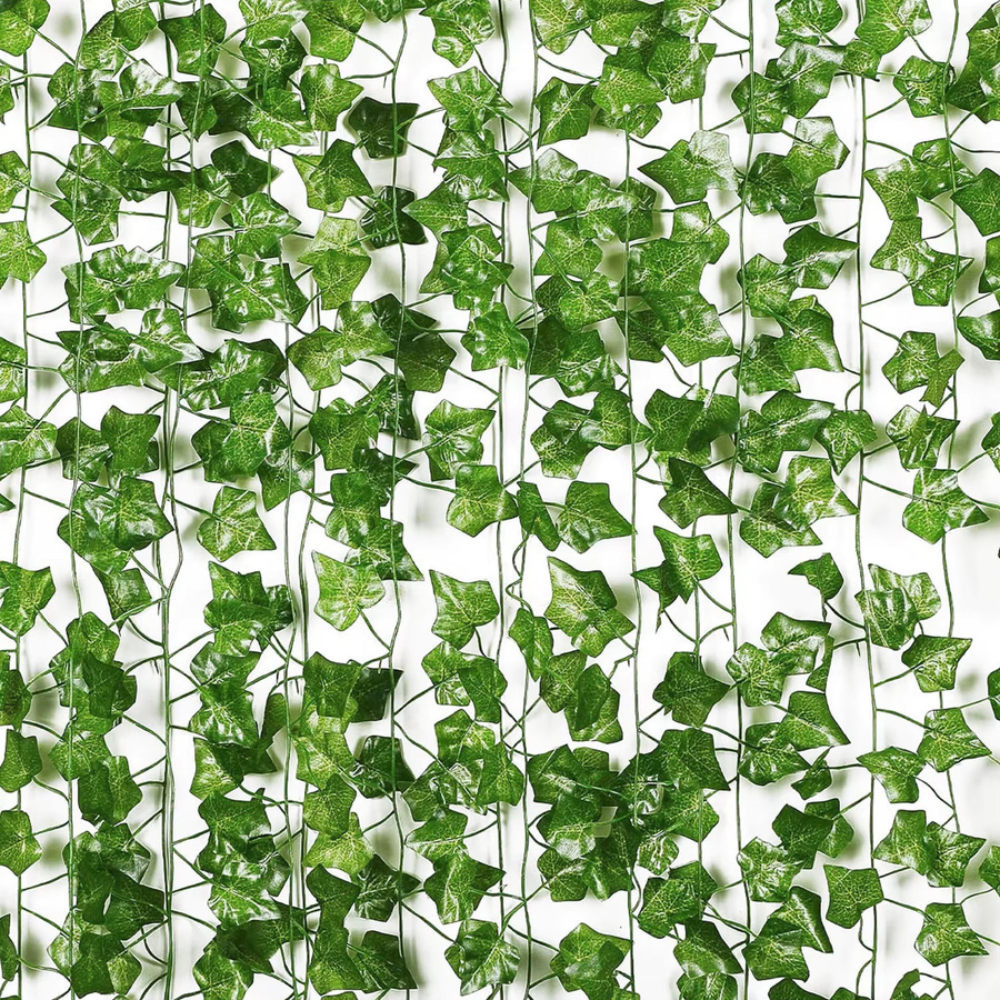 Uflower Künstliche Efeu-Girlande aus Seide, Grüne Hängepflanze für Hochzeit, Garten und Heim, Länge: 200 cm - Bild 2