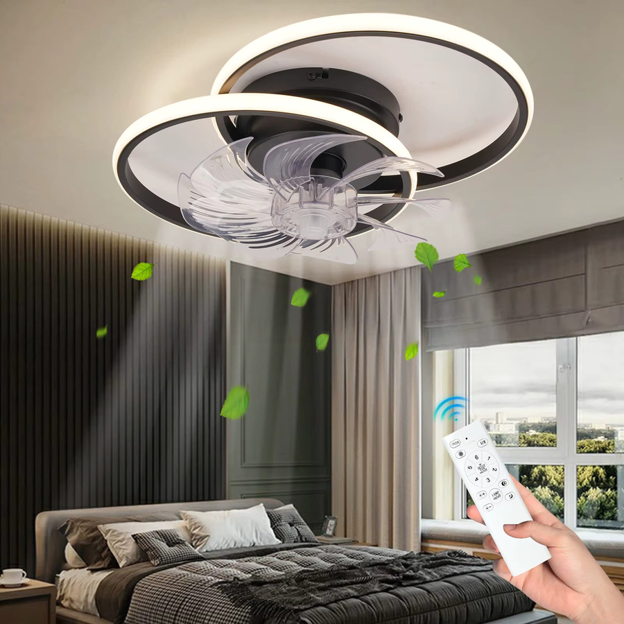 IRALAN LED-Deckenventilator mit Fernbedienung und stufenlos dimmbarer Deckenlampe - Bild 3