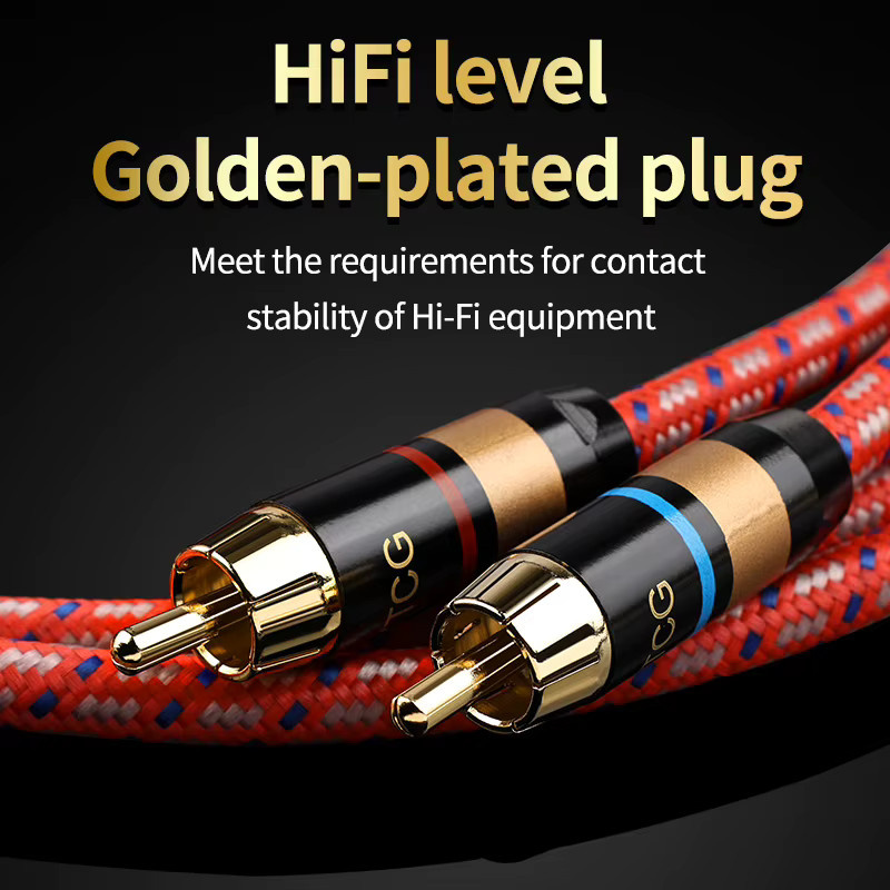 YYTCG RCA-Audiokabel mit doppeltem Lotuskopf für Leistungsverstärker, Röhrenverstärker und CD-Player - Bild 3
