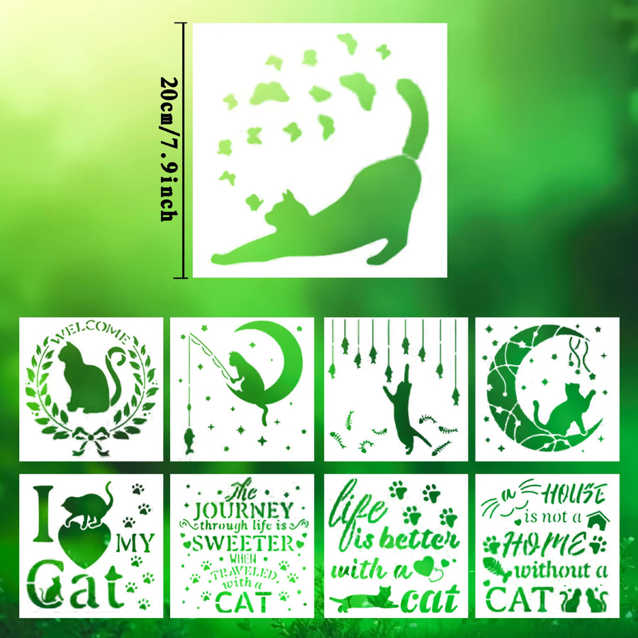 Bview Art Katzen-Themen DIY-Malset, 16 PET-Schablonen - Bild 2