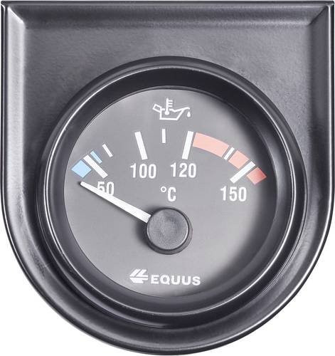 Equus Kfz Einbauinstrument Wasser- und Öltemperaturanzeige mit Messbereich 60 - 160°C in Gelb, Rot und Grün, Durchmesser: 52 mm - Bild 1