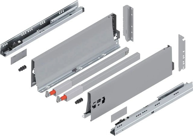 Blum D-Reling K Tandembox antaro Vollauszug Grau, 1 Paar, Auszugslänge: 400 mm, Tragkraft: 30 kg - Bild 1