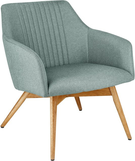 VEGA Loungesessel Arne mit hellblauem Sitz und Eichengestell, B/T/H: 65 x 76 x 75,5 cm - Bild 1
