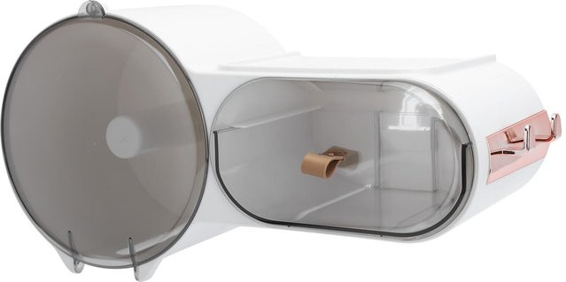 Toilettenpapierhalter von OutsideWorld zur Wandmontage, wasserdichte Aufbewahrungsbox für Rollenpapier und Taschentücher, weiß, rechteckig - Bild 1