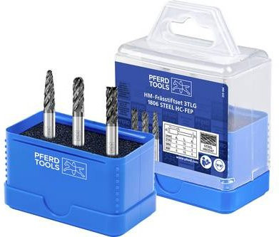 PFERD Frässtift-Set aus Hartmetall mit 6 mm Schaftdurchmesser in Blau - Bild 1
