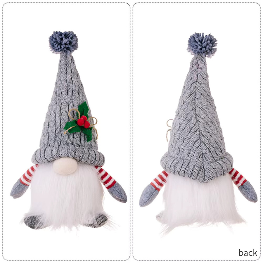 VKTECH Leuchtende gestrickte Zwergenpuppe mit LED-Nachtlicht in Rot und Mehrfarbig als Weihnachtsdekoration - Bild 2