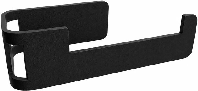 Radius Design WC-Rollenhalter aus Aluminium in Schwarz mit Klebebefestigung, B/T/H: 173,0 x 45,0 x 78,0 mm - Bild 1