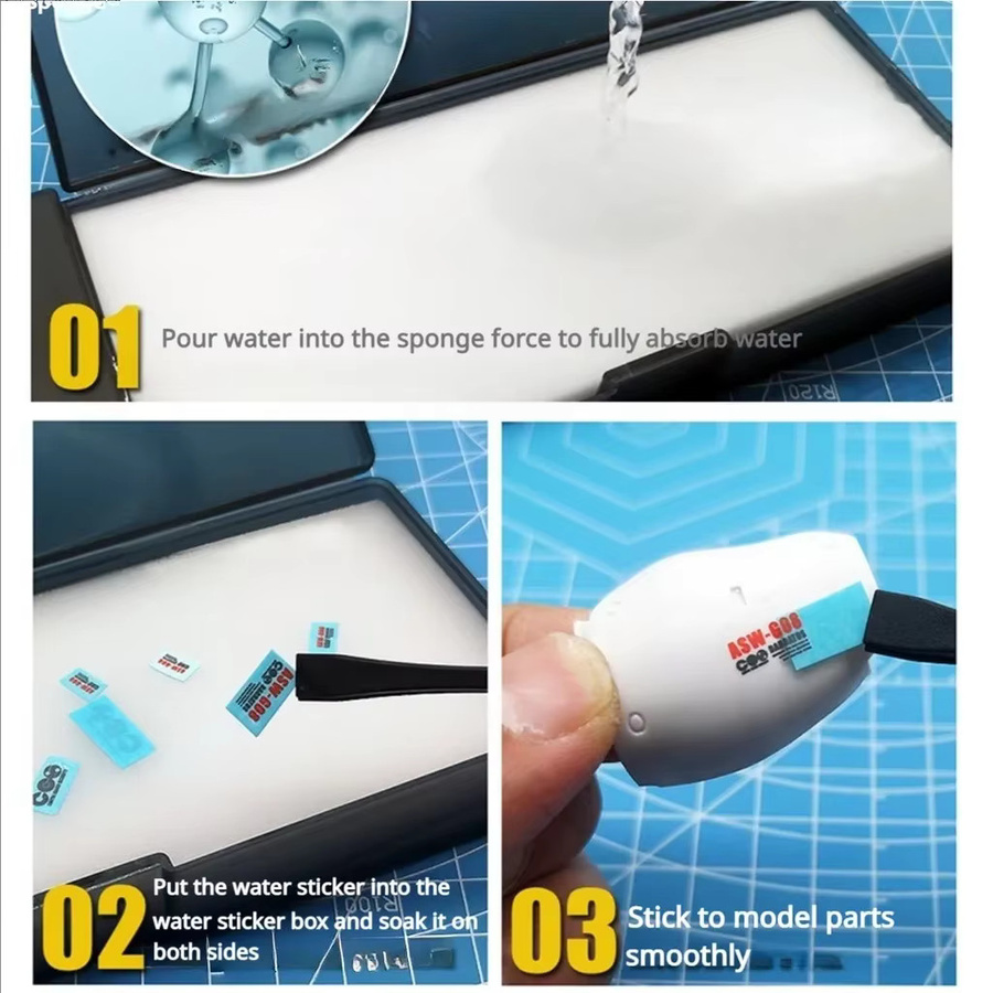MS068 Wassertransferdruck-Papierbox für Gundam-Modellbau und Militärwerkzeug mit großer Kapazität - Bild 2