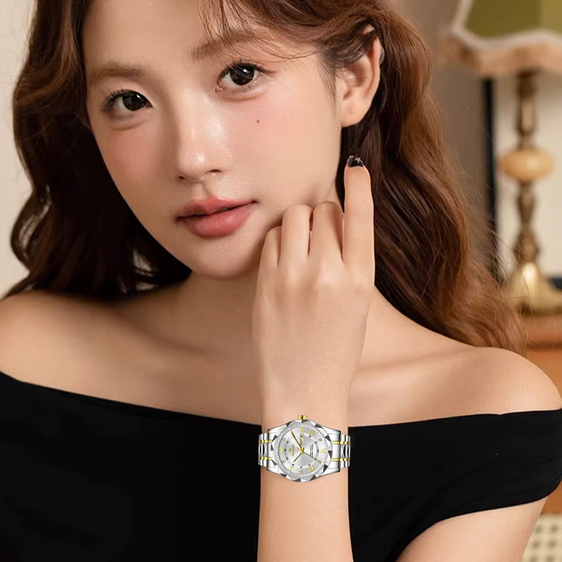 BANGWEI Armbanduhr, Quarz, Edelstahl, Diamant, Damen, Weiß - Bild 5