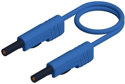 Hirschmann Test & Measurement MLB 25/1V Messleitung mit 4mm Lamellenstecker in Blau, Länge: 25 cm - Bild 1