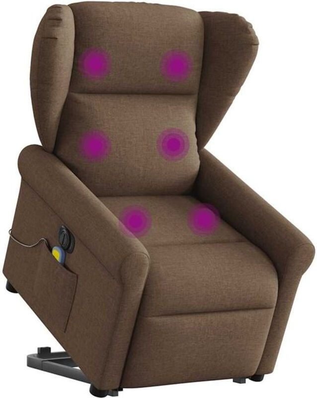 Elektrischer Massagesessel mit Aufstehhilfe von vidaxl in Braun aus Stoff - Bild 1