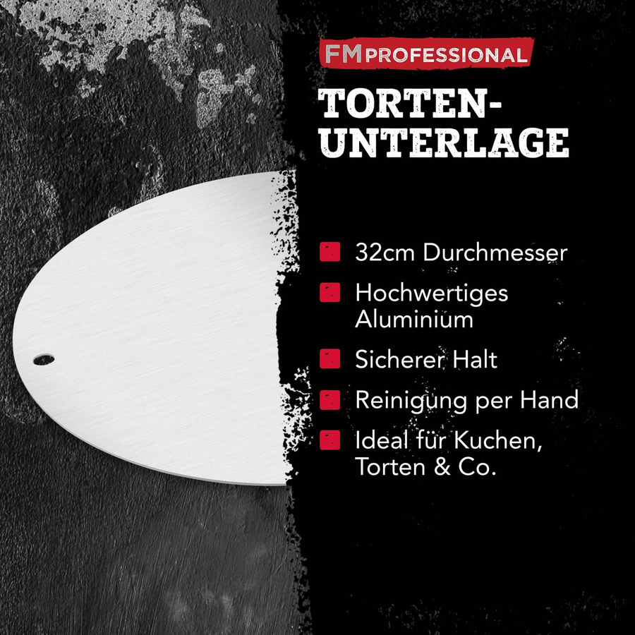 FMprofessional Profi-Tortenunterlage aus Aluminium in Silber, Durchmesser: 32 cm - Bild 2