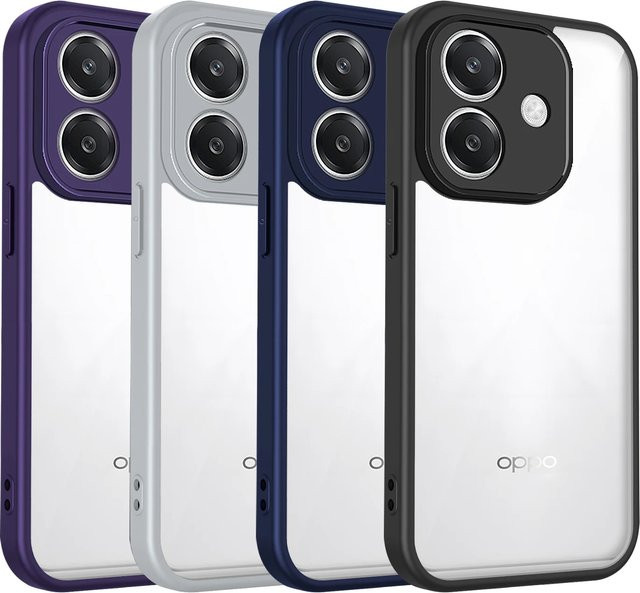 Stoßfeste Silikonhülle für Oppo A5 Pro 4G 5G (CPH2711, CPH2695) mit klarer matter Rückseite und Hartschale - Bild 1