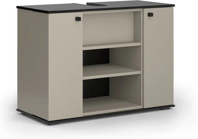 Vicco Waschbeckenunterschrank Joli in Greige mit 2 Türen und internen Regalen, Breite: 80 cm, Tiefe: 59 cm - Bild 1
