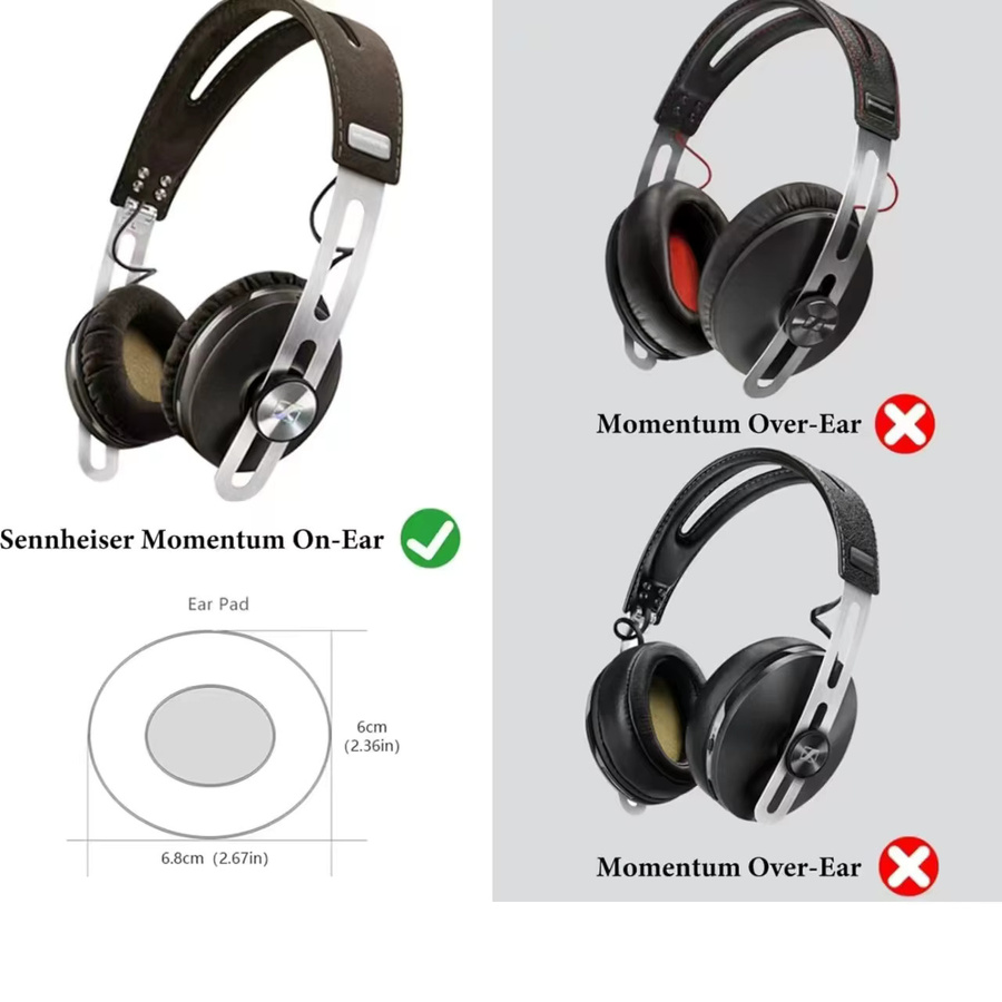 Sennheiser Ersatz-Ohrpolster aus Samt für MOMENTUM ON-EAR Wireless-Kopfhörer, Farbe: Grau, B/T/H: 68 x 60 mm - Bild 3