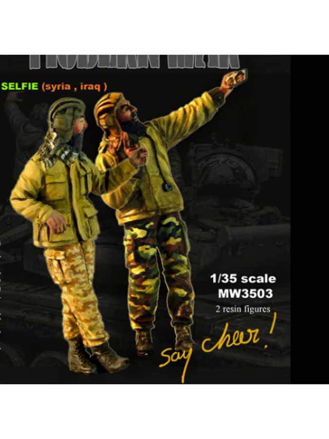 BAANFU Diorama-Spielzeug, Panzersoldat, 1/35 Resin-Soldat-Modellbausatz, 2 Personen, unmontiert, unbemalt - Bild 3