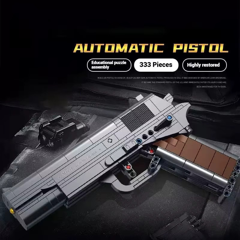 JAKI M1911 Pistolenmodell-Montagespielzeug-Bausteinset, Kunststoff - Bild 2
