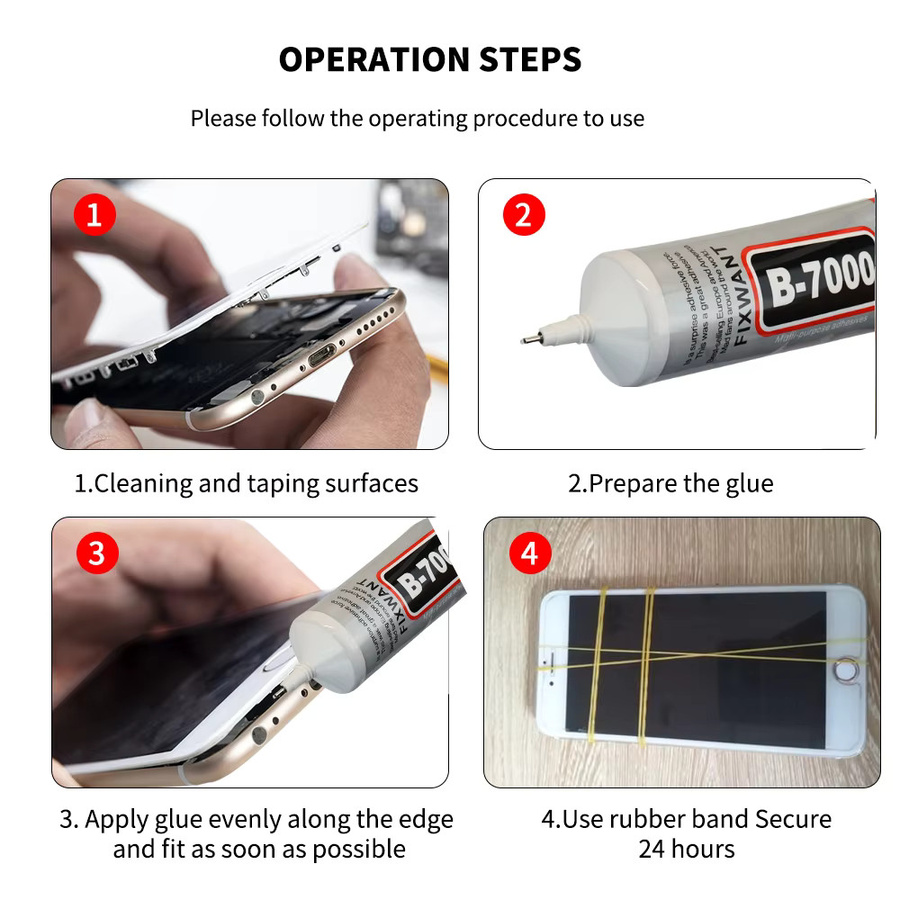 FIXWANT B-7000 Universal-Reparaturkleber Transparent mit Präzisionsapplikator für Telefon-Bildschirme und DIY-Projekte - Bild 3